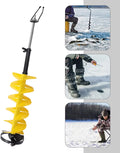 Ice Drill Auger, Cordless Nylon Ice Drill Bit with Centering Blade, 8" Ice Drill Bit with Bit Adapter and Top Plate O12001