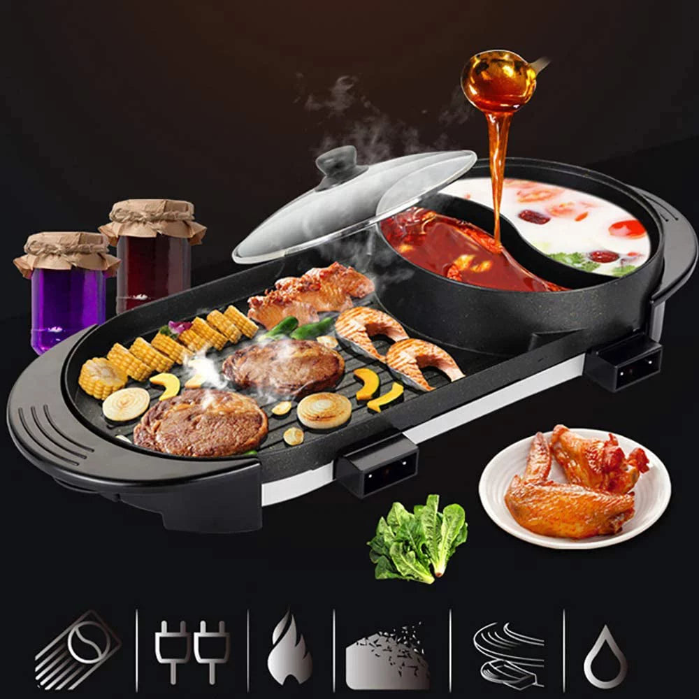 2 In 1 Electric Non-Stick Grill Cooker M5168