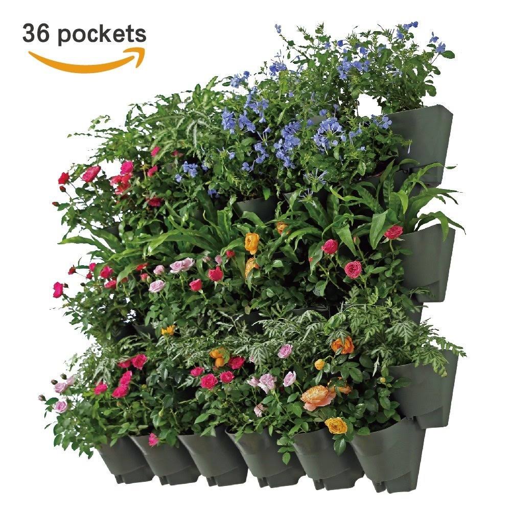 12 Pack 36 Pockets Vertical Wall Hangers with Pots P3544