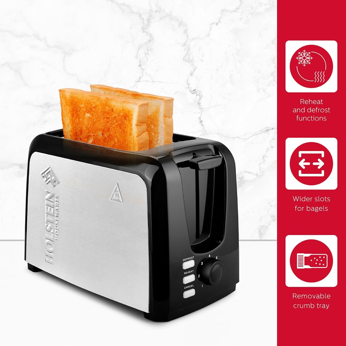 Black 2-Slice Toaster with 7 Browning Control Settings R5635