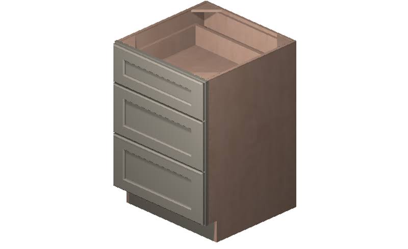 3 Drawers Base Cabinet High-Density Fiberboard S61360