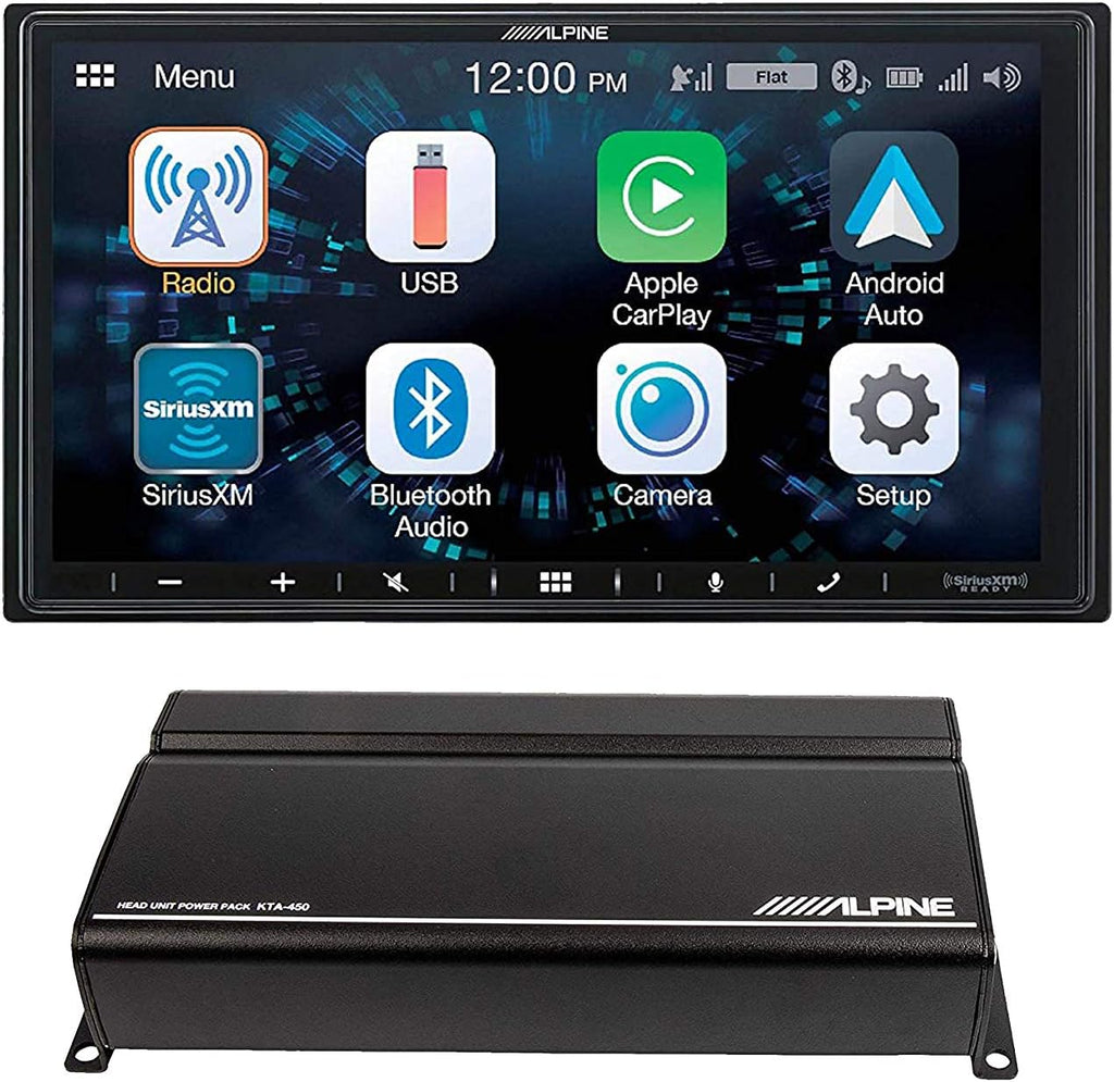 CarPlay & Android Auto Compatible Car Receiver with Power Pack, Bracket, Tweeter, Electrical Tape F6369
