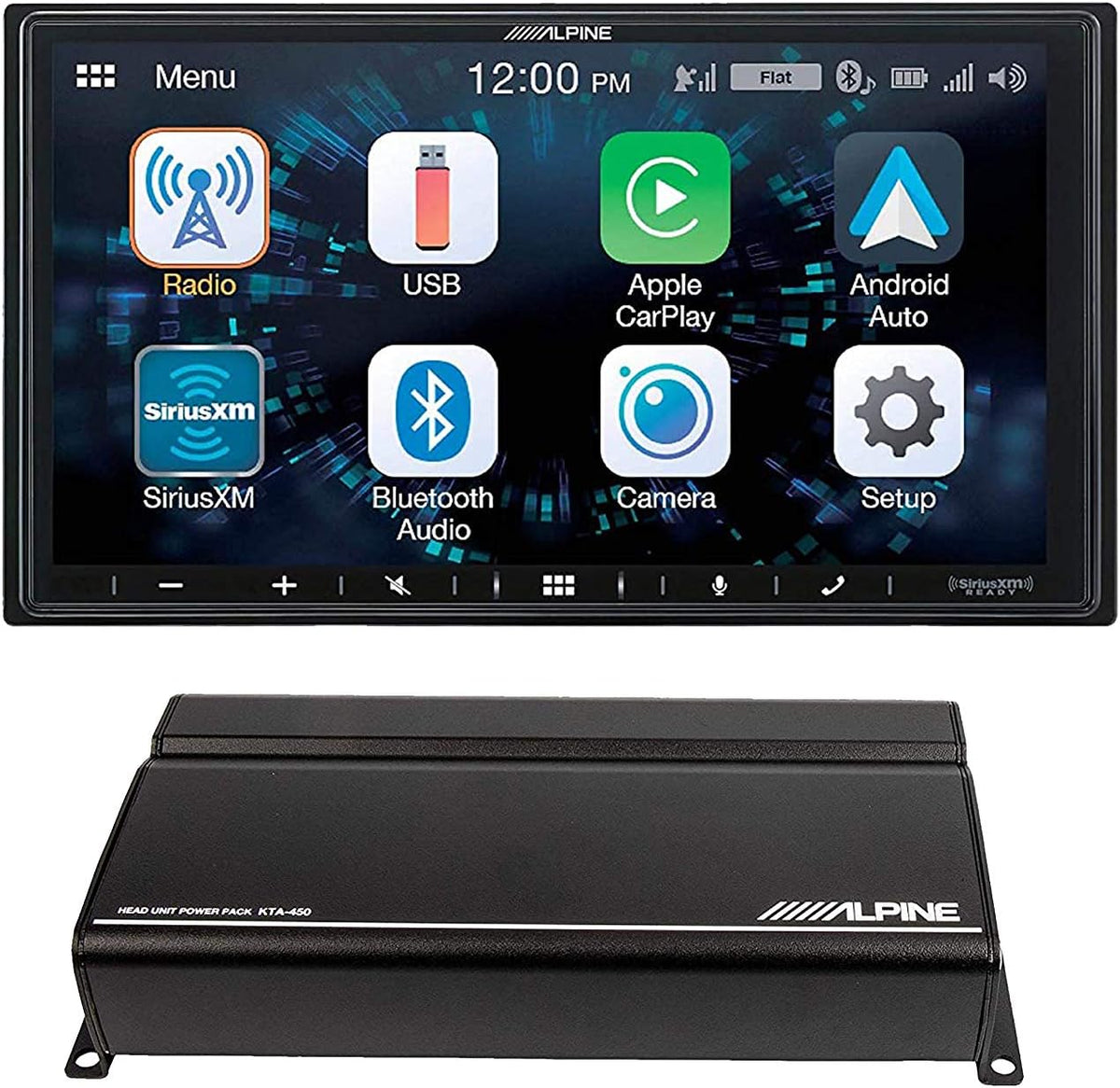 CarPlay & Android Auto Compatible Car Receiver with Power Pack, Bracket, Tweeter, Electrical Tape F6369
