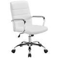White Adjustable Swivel Faux Leather Office Chair A375