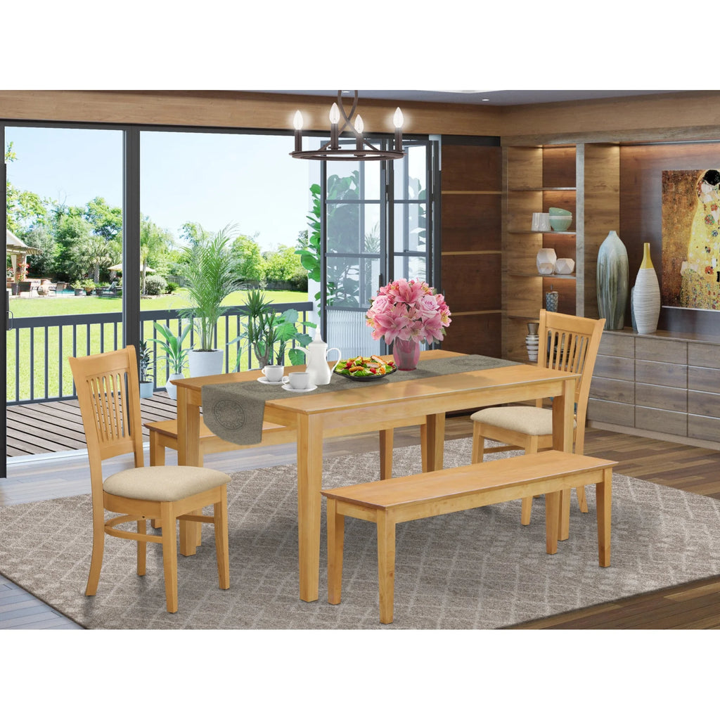 5 Pc Dining Room Set with Table Chairs and Benches E822922