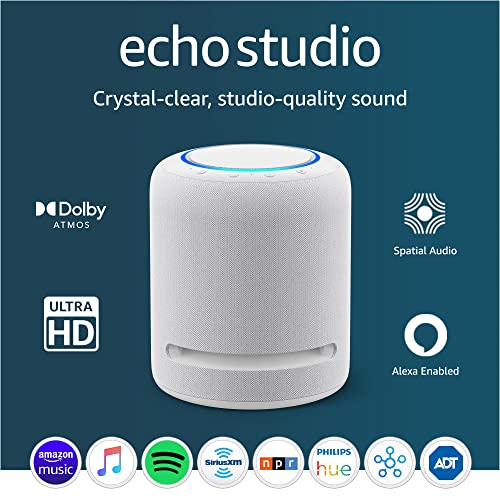Glacier White Echo Studio Smart Speaker A57284