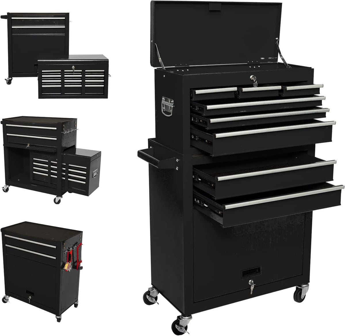 Blue 8-Drawer Rolling Tool Chest with Wheels Y883