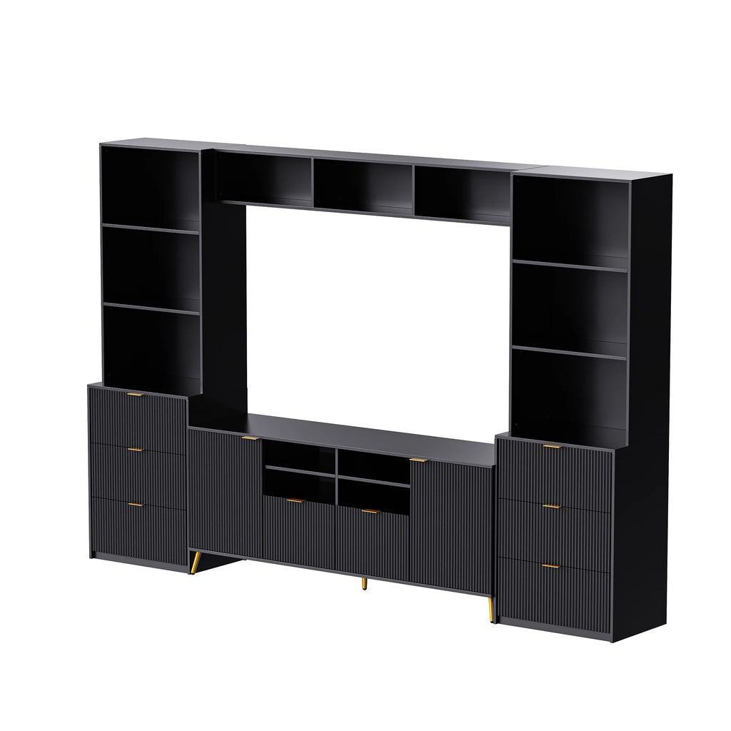 Modern TV Stand with 13 Shelves, 8 Drawers and 2 Cabinets H26110
