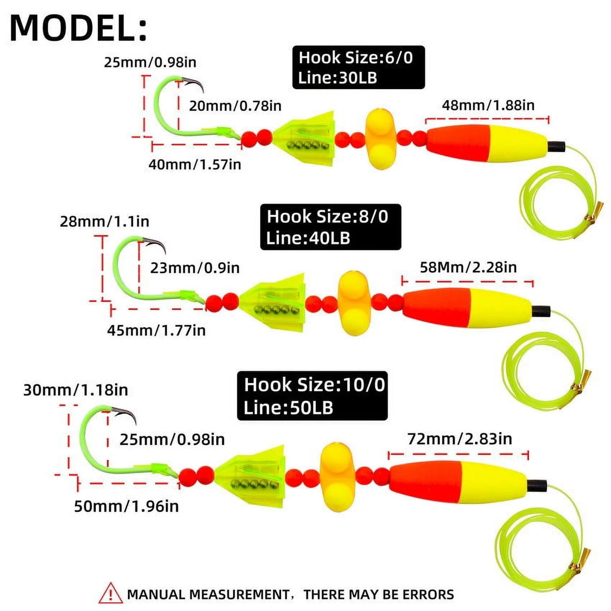 5pcs/set Catfish Rigs Fishing Tackle with Circle Hooks C830