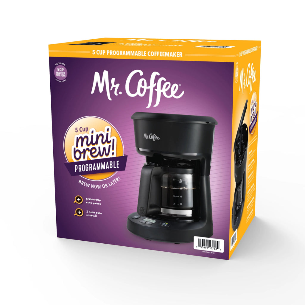 5-Cup Programmable Coffee Maker, 25 oz. Black I7378