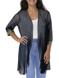Mesh Contrast Trim Duster Blazer N261506