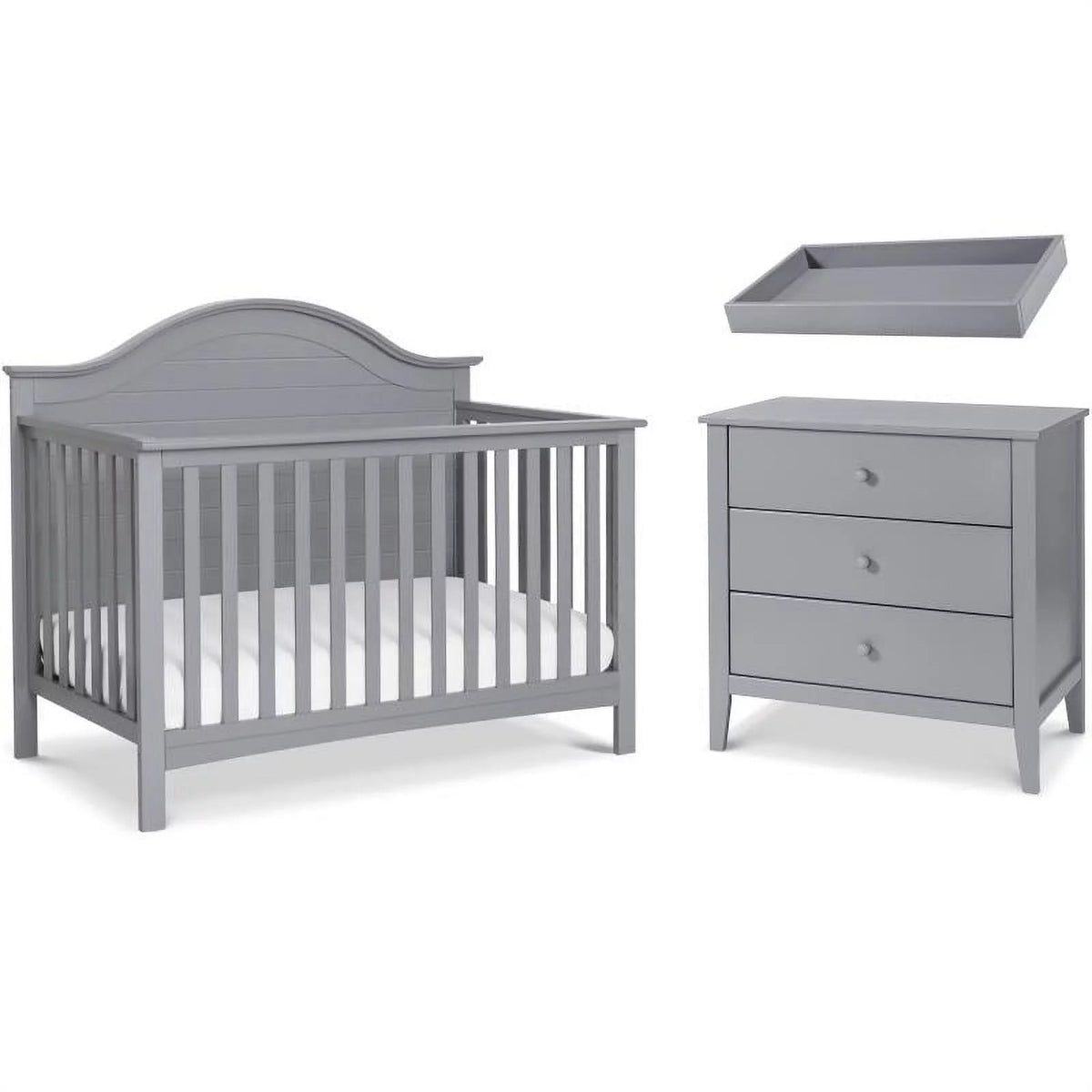 Gray 4-in-1 Convertible Crib and Dresser Set Q997361