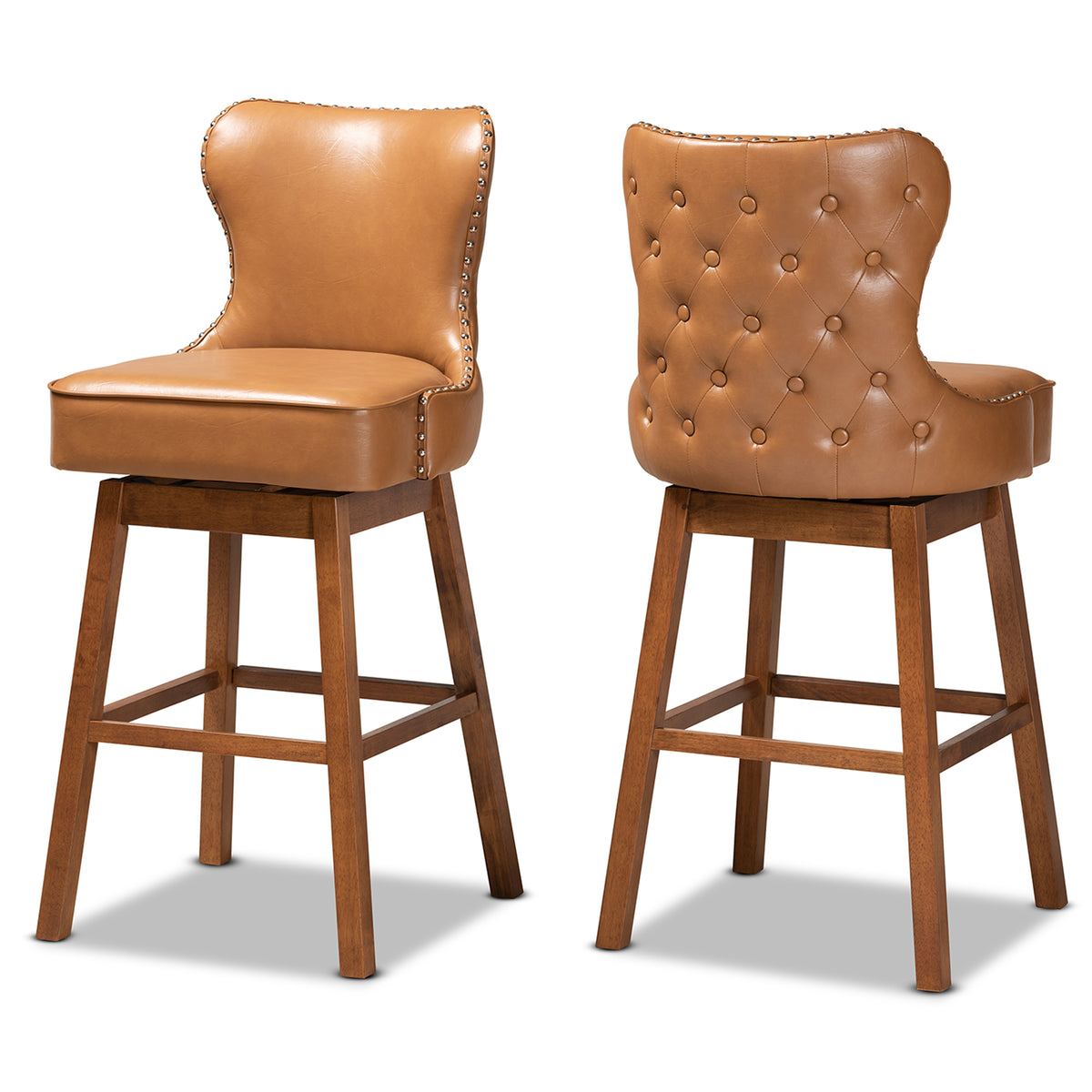 Tan Swivel Bar Stool, Set of 2 V46283