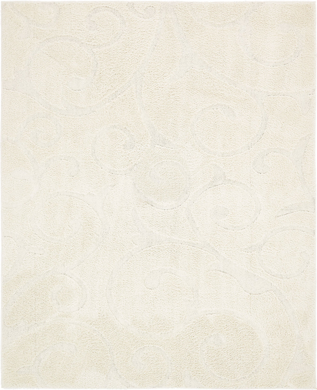 8' x 10' Ivory Shag Rug R507311