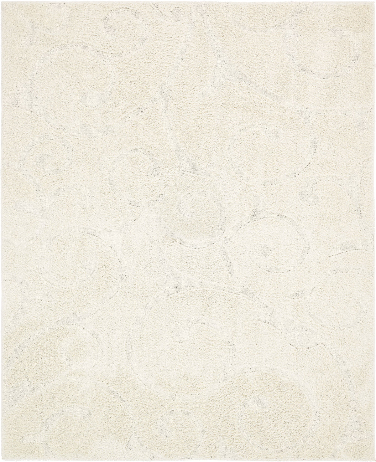 8' x 10' Ivory Shag Rug R507311