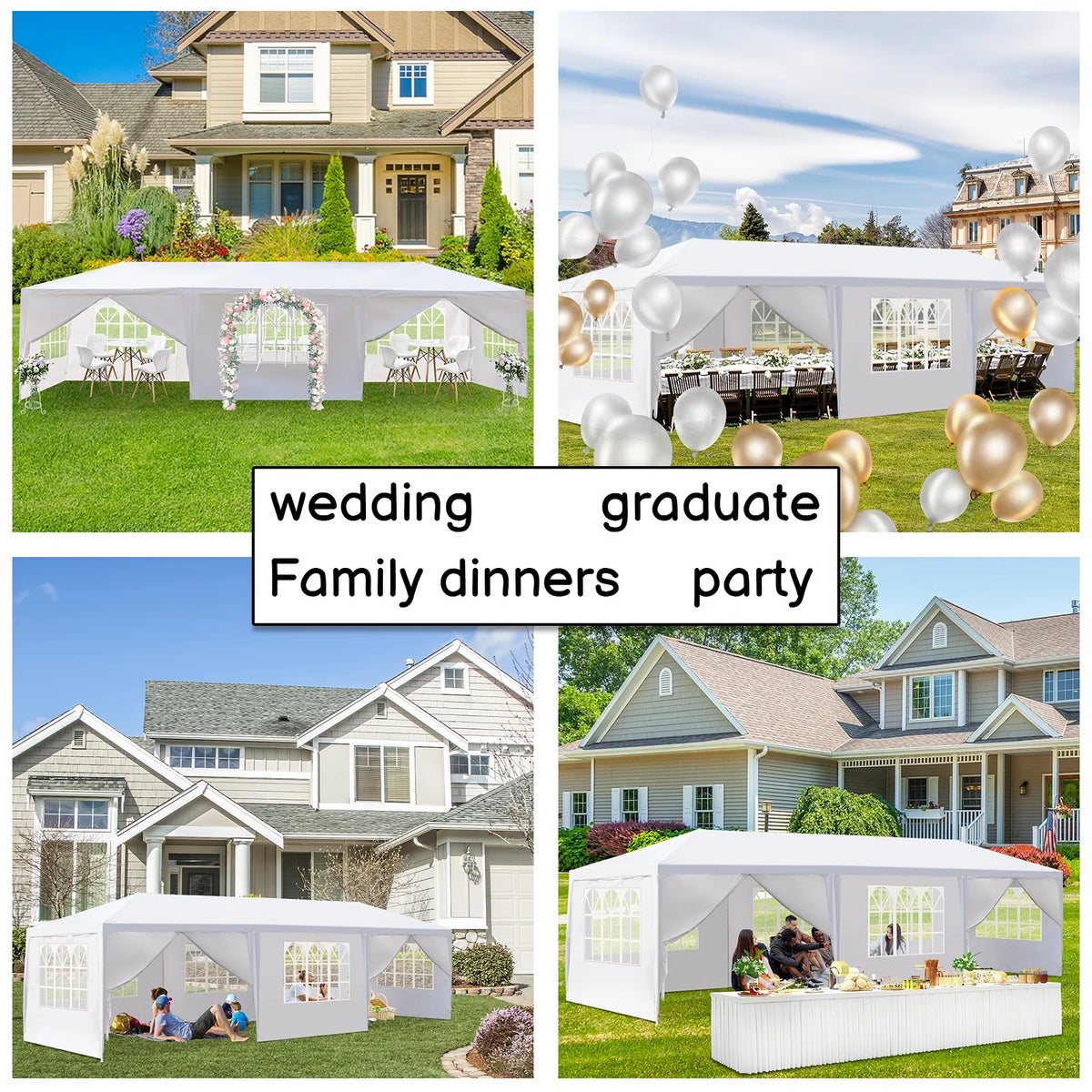 10' x 10' Waterproof White Canopy Tent M8273