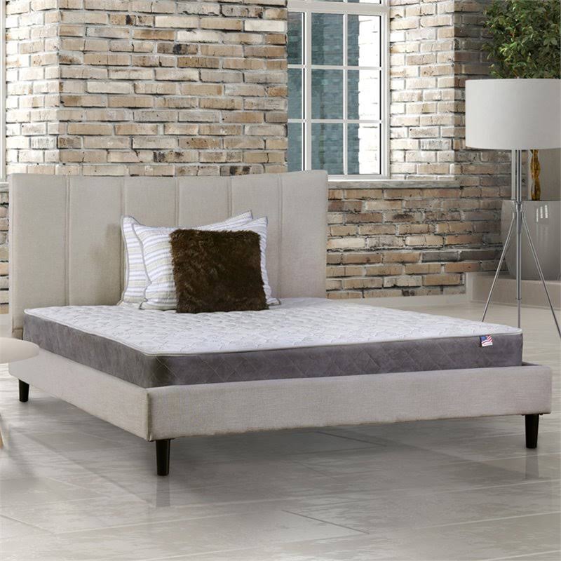 White 8-Inch Queen Tight Top Fabric Mattress B7564