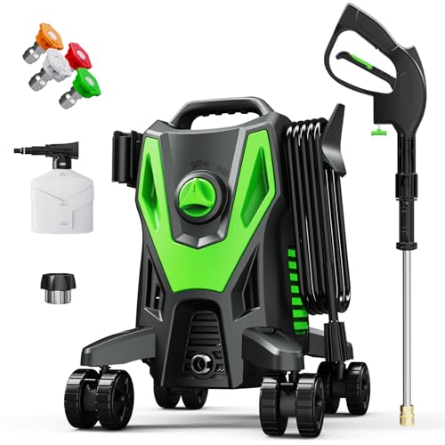Green Electric Pressure Washer with Foam Cannon K435
