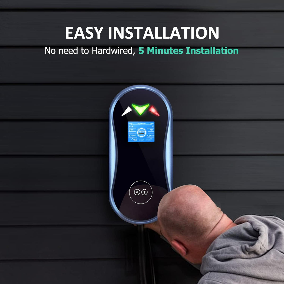 40 Amp Smart Electric Vehicle Charger with 25-Foot Cable L205364