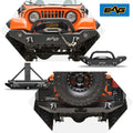 Full Width Front Bumper with LED Lights and Rear Bumper with Tire Carrier F4421