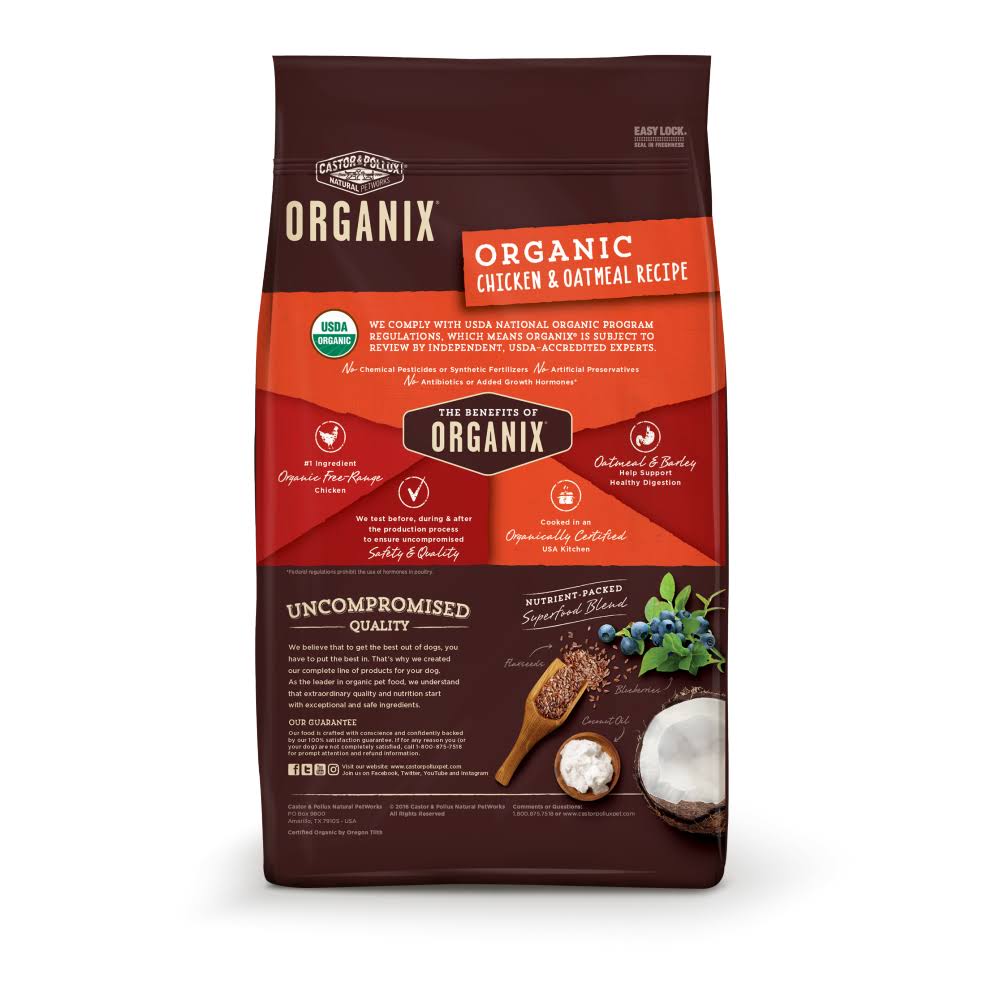 Organic Chicken & Oatmeal Recipe Dry Dog Food, 18 lb F6711