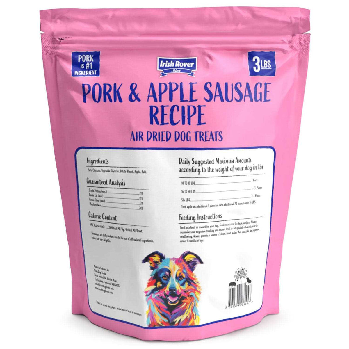 Air Dried Pork and Apple Sausage Dog Treats G529