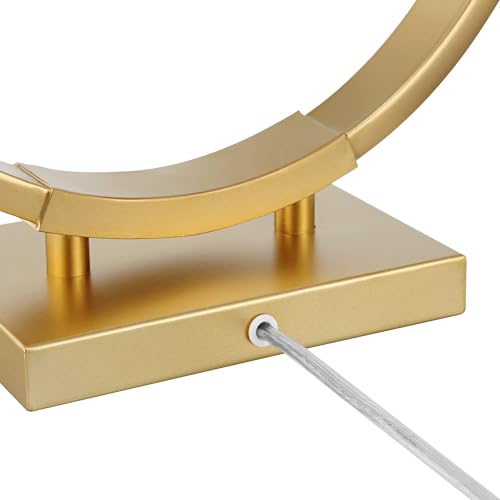 27 1/2" Tall Gold Metal Table Lamp with White Shade M67883
