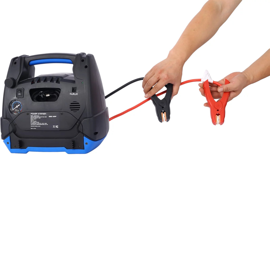 1800 Peak Amp Jump Starter with Air Compressor and AC Outlets X9572