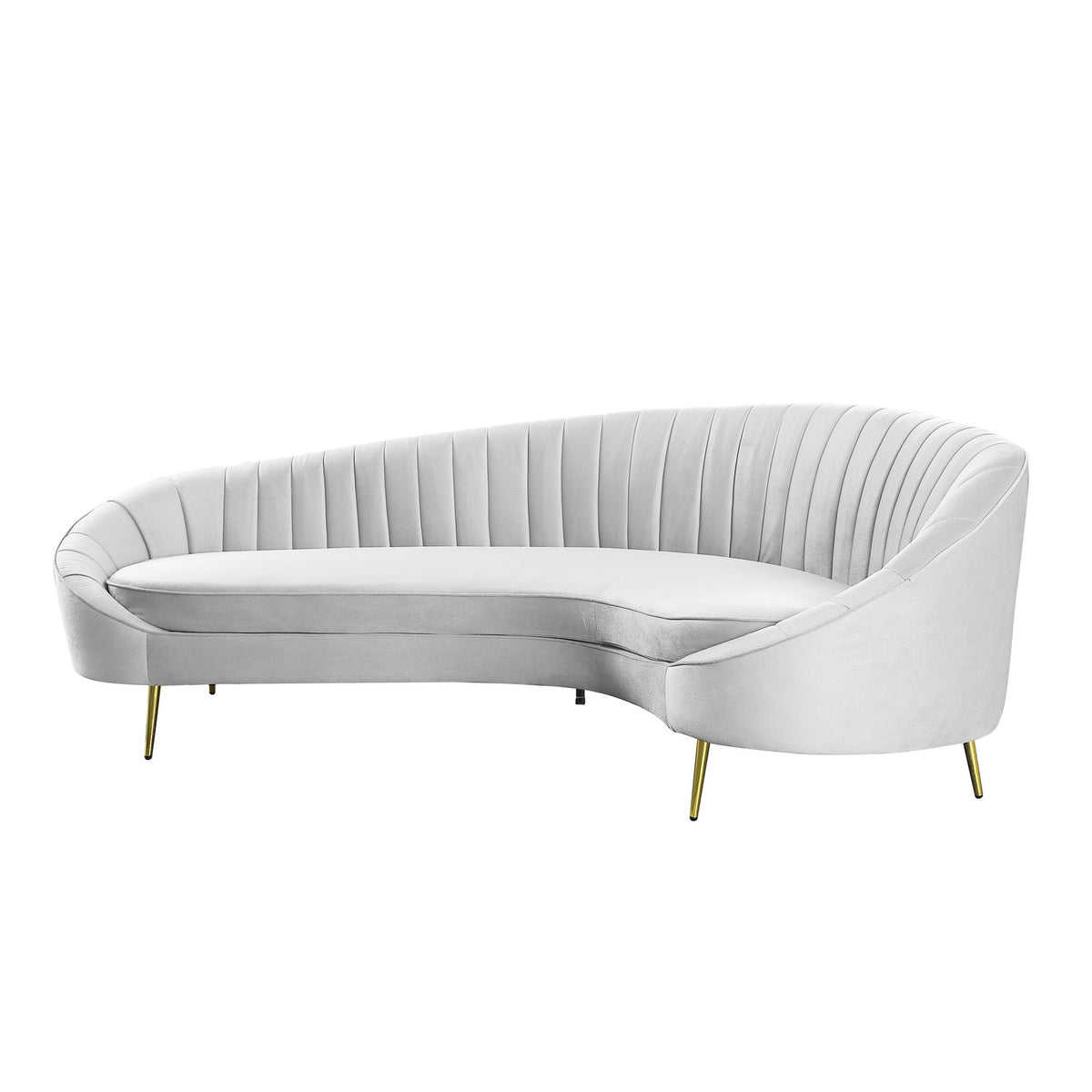 Modern Chaise-Style Sofa with Stain Resistant Fabric D15231