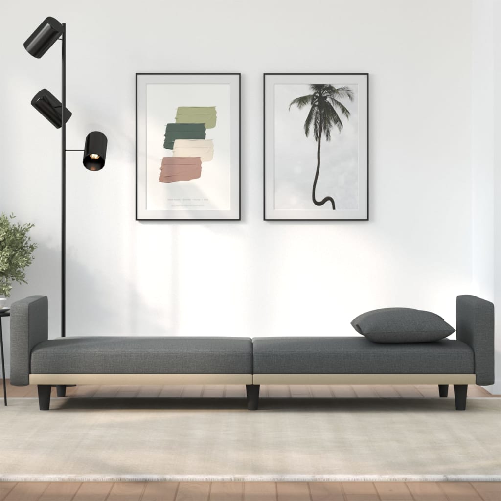 Dark Gray Fabric Sofa Bed with Cushions Z6341