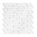 White 11.65 in. x 11.69 in. x 5mm Glass Self Adhesive Wall Mosaic Tile J693191