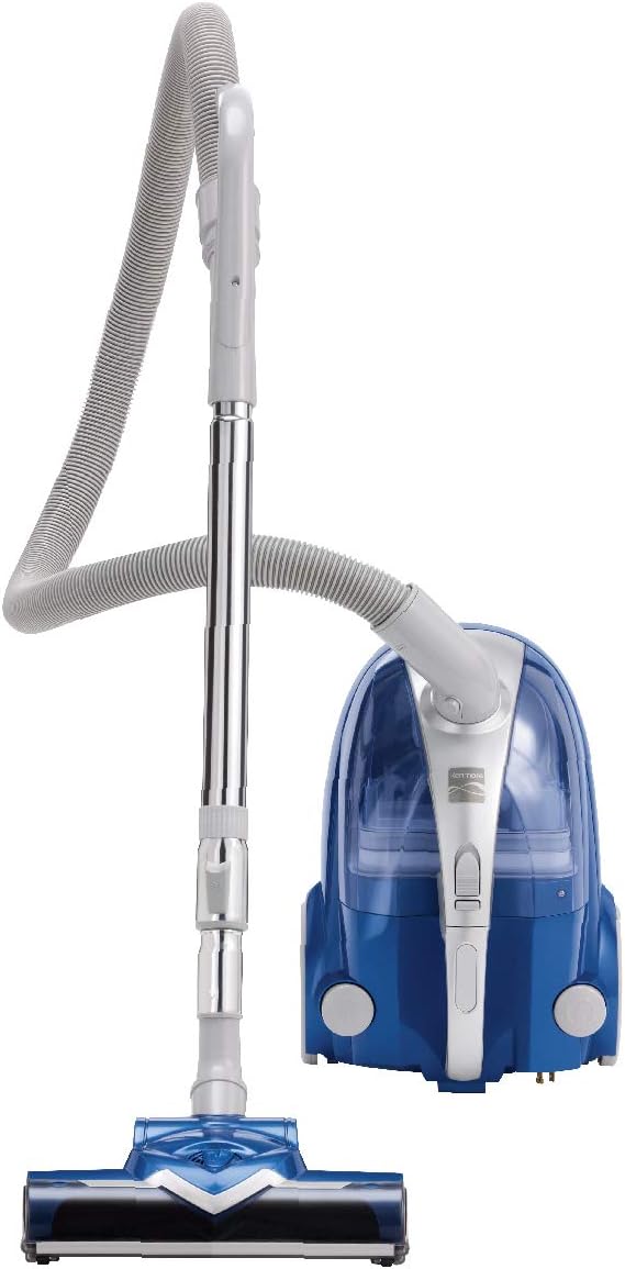 Blue Lightweight Bagless Compact HEPA Canister Vacuum with Pet Turbine Brush Q3005