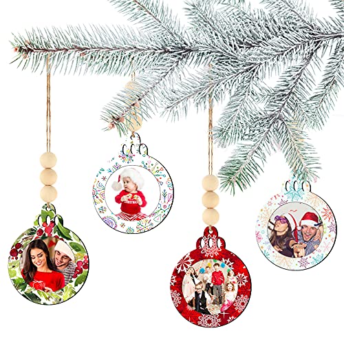 24 Pcs Christmas Photo Ornament Wooden Picture Frames H611853