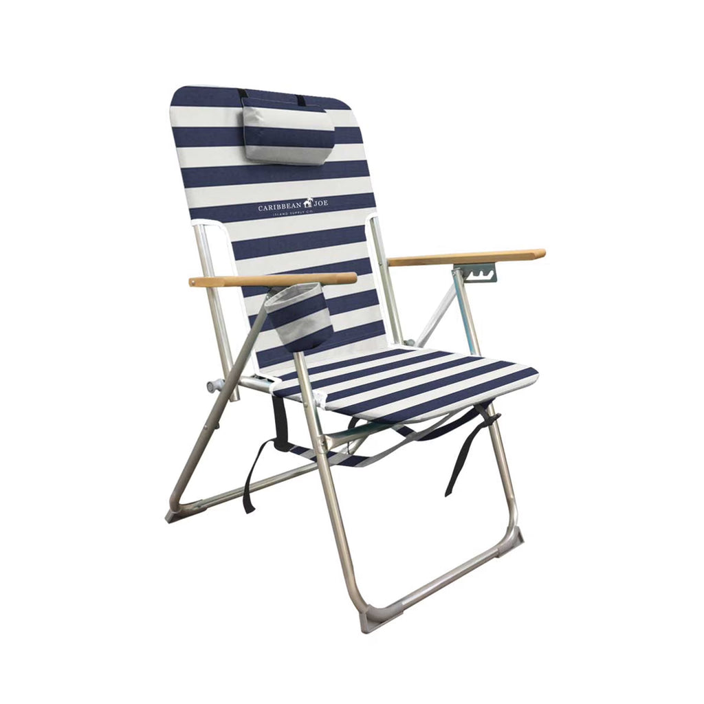 Blue and White Wood Beach Chair H26563