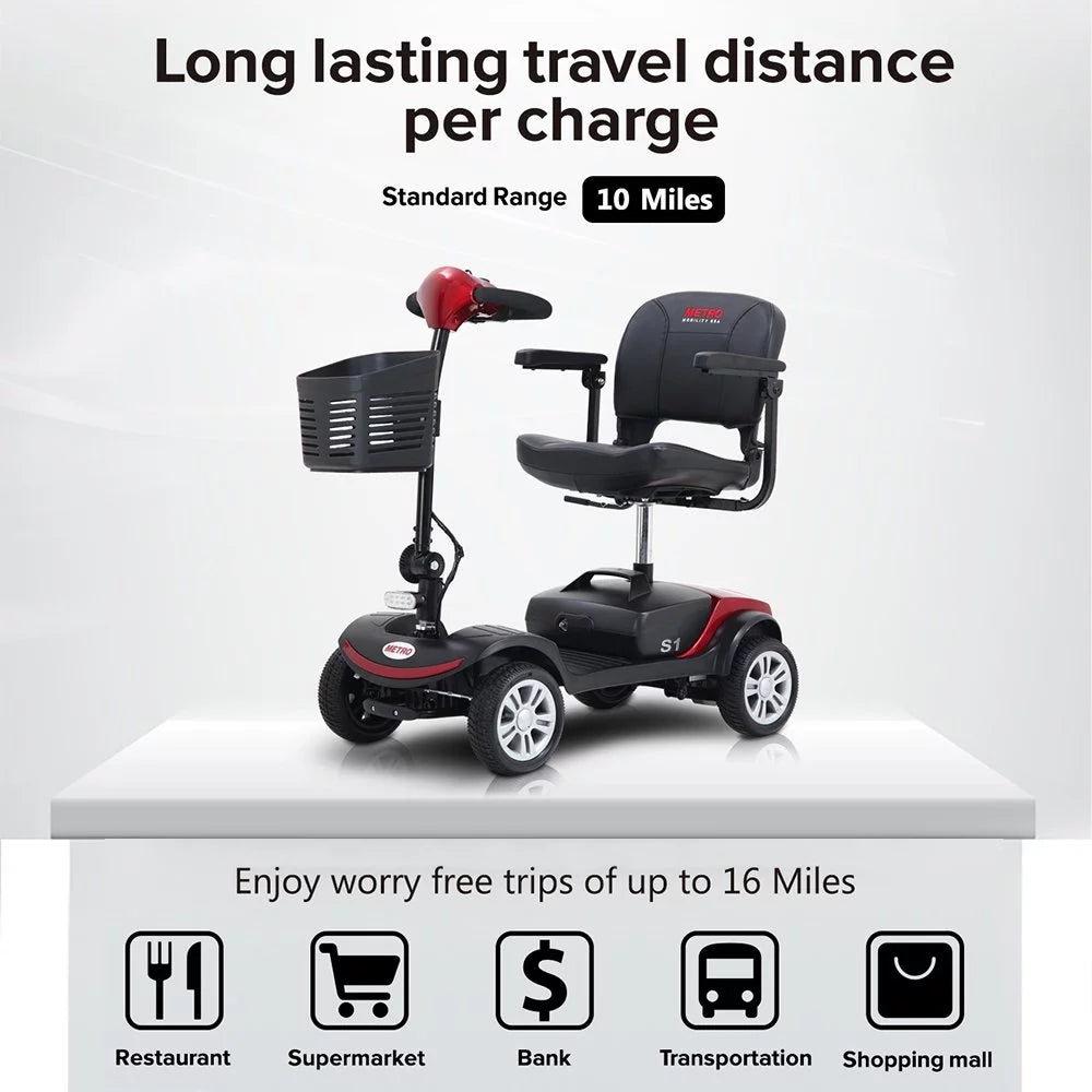 Heavy Duty 4 Wheel Electric Scooter with Swivel Seat B2230