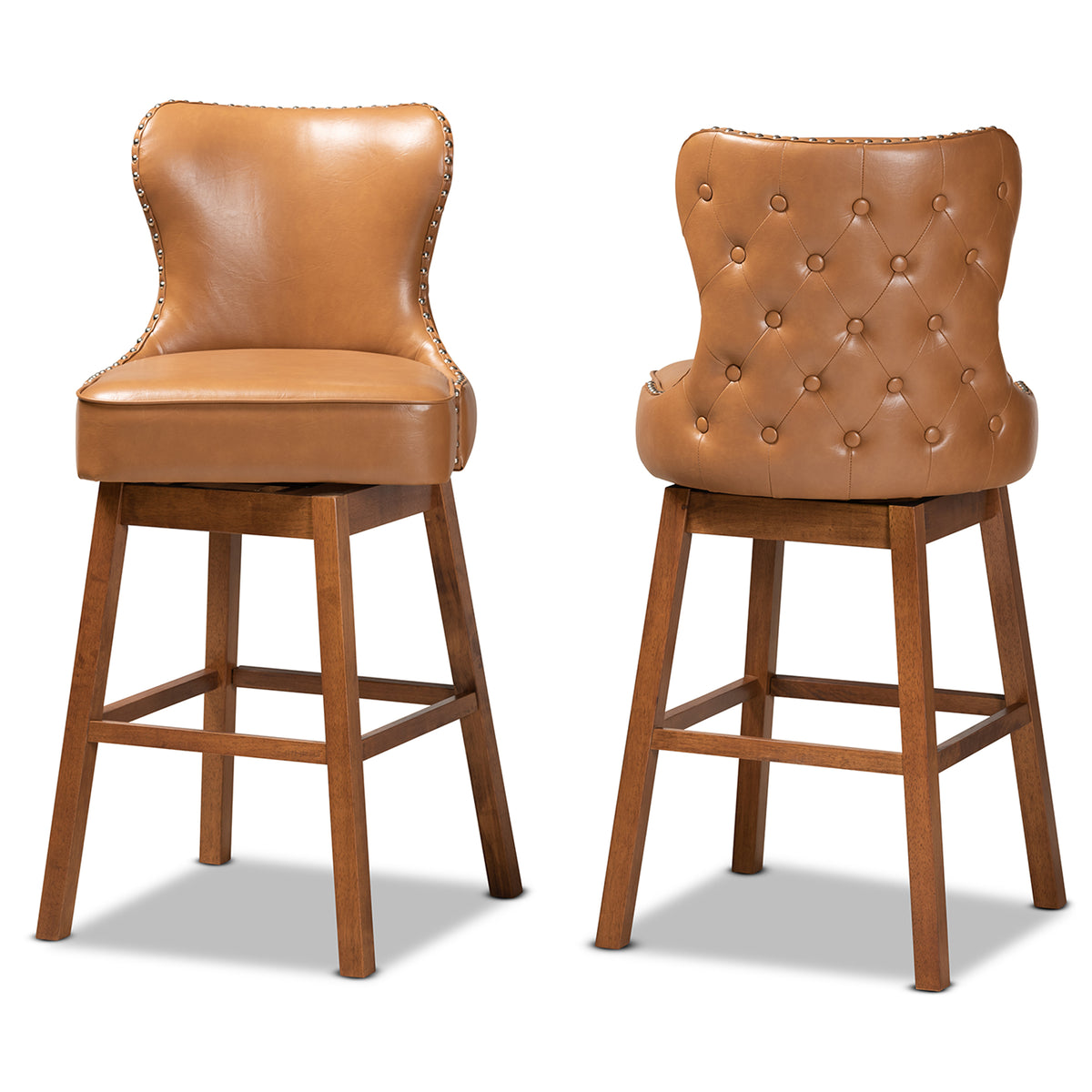 Tan Swivel Bar Stool, Set of 2 V46283