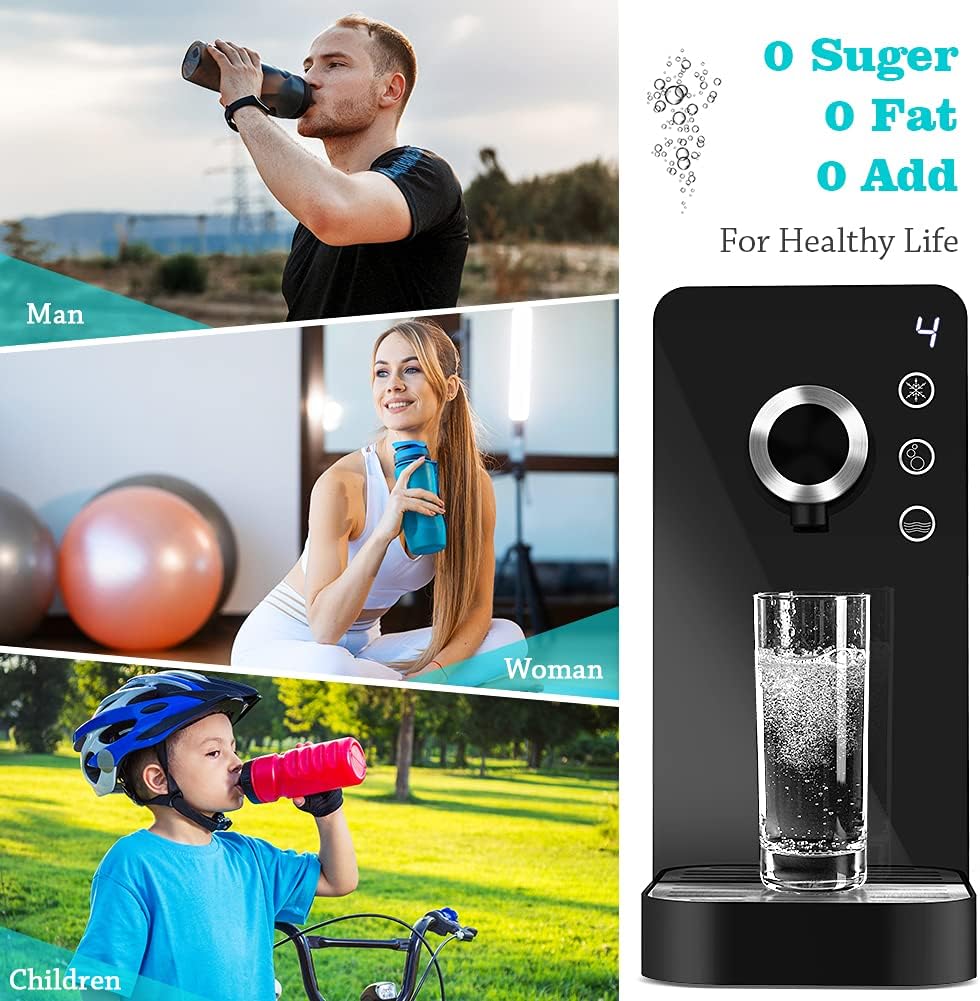 Black Countertop Sparkling Water Maker J159104