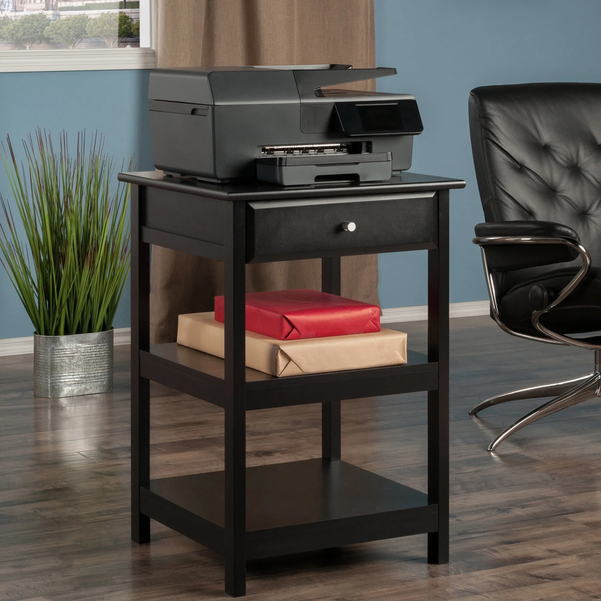 Black Finish Printer Stand E253274