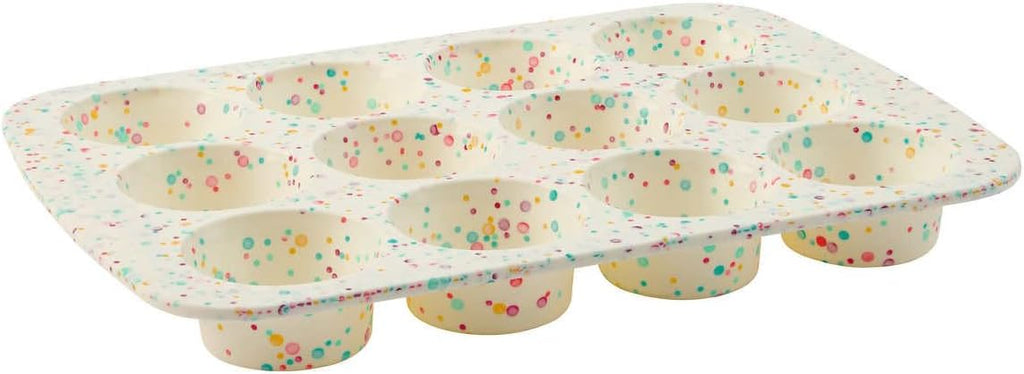 White Confetti 12 Cup Silicone Cake Pan - 2 Pack N2983