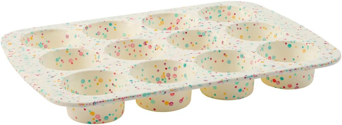 White Confetti 12 Cup Silicone Cake Pan - 2 Pack N2983