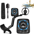 Metal Detector with LED Flash Indicators, Adjustable Waterproof, Folding Shovel & Carrying Bag F446