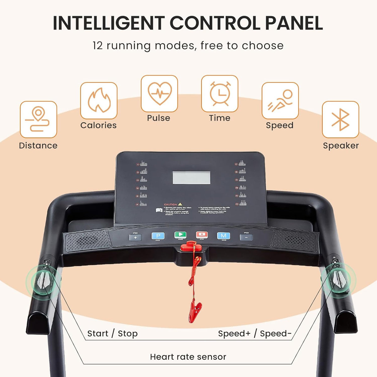 2.5 HP Folding Treadmill with 3-Speed Incline Adjustment S182454