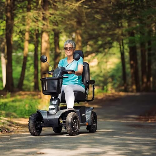 Orange Mobility Scooter, 400 Lbs Weight Capacity, 50 Ah Battery, 18"x18" Seat N5886