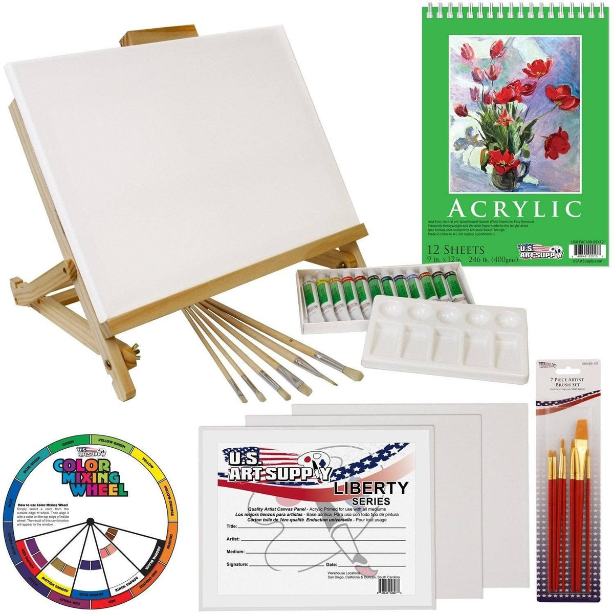 33 Piece Acrylic Painting Set with Table Easel B124