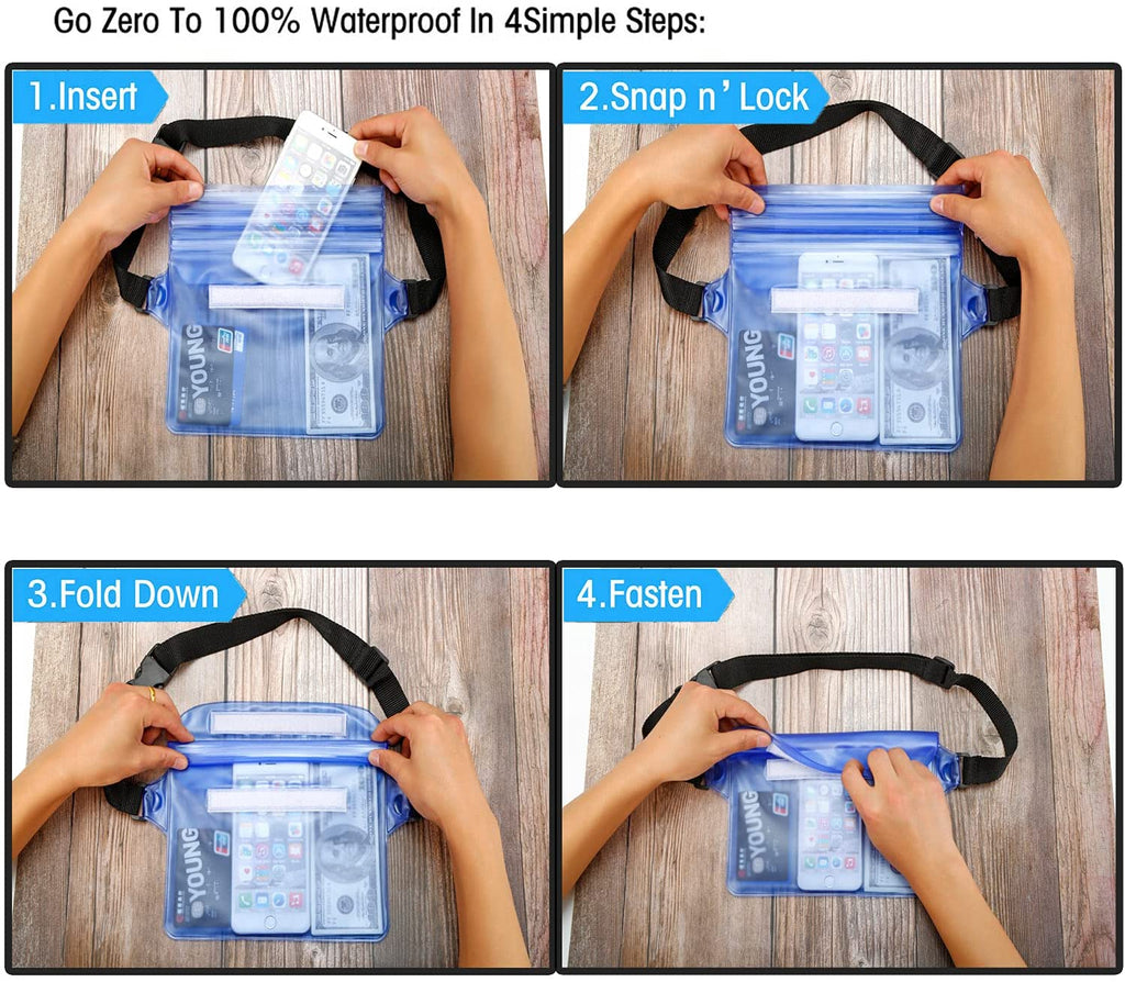 Waterproof Pouch with Waist Strap (2 Pack) U45300
