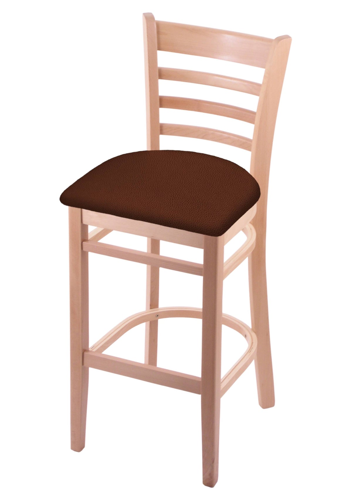 Natural Finish Stool with Rein Adobe Seat T44542
