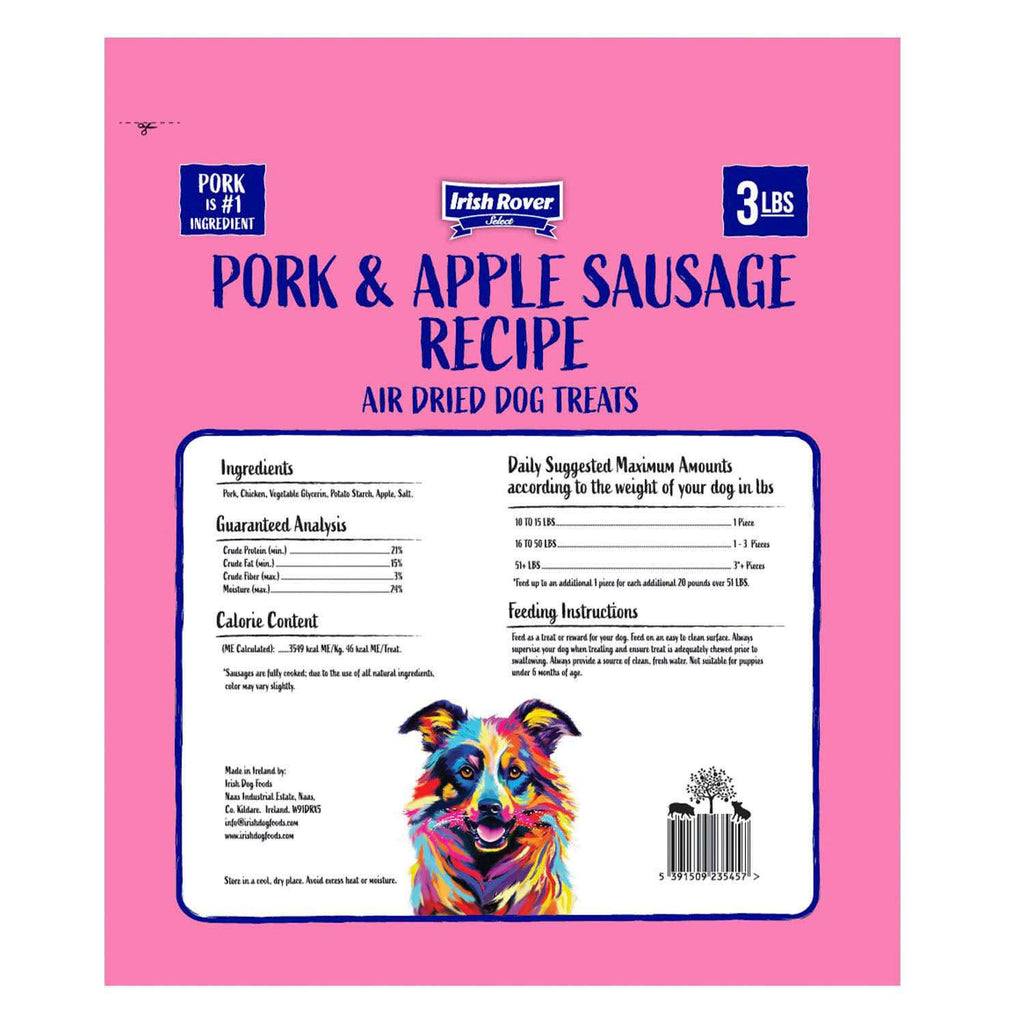Air Dried Pork and Apple Sausage Dog Treats G529