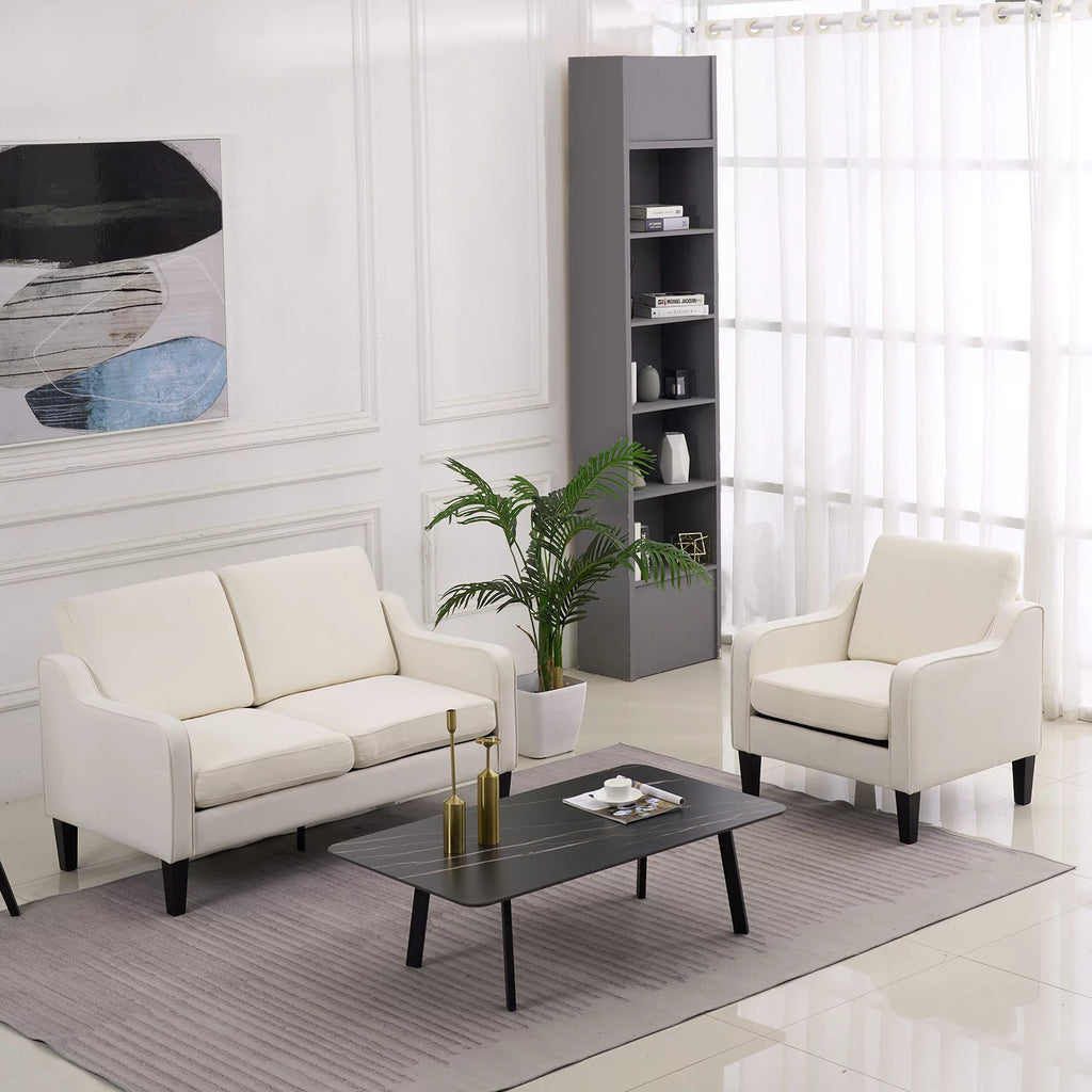 Beige Mid-century Modern Loveseat A45663