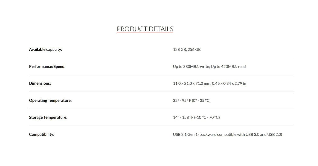 256 GB USB 3.1 Flash Drive G5291