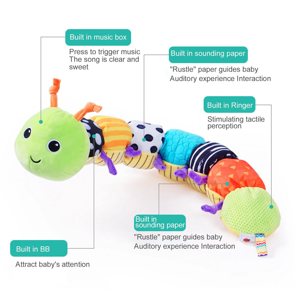 Multicolor Baby Toy Plush Caterpillar Rattle N1808